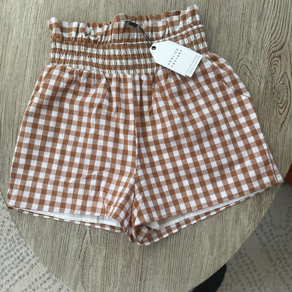 NWT English Factory Gingham Shorts